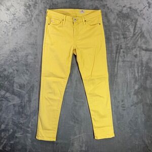 AG Adriano Goldschmied Prima Ankle Cigarette Jeans Women's Size 27R Yellow Denim